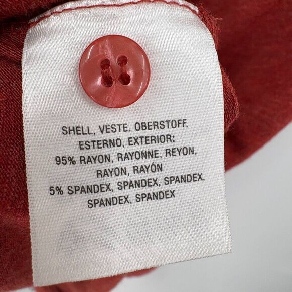 Anthropologie Vanessa Virginia Dayla Tie-Front Tunic Size XS Orange Red Rust - Picture 9 of 10